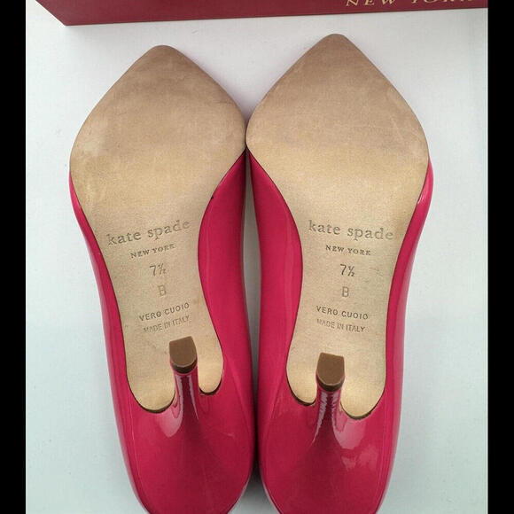 Kate Spade Licorice Pump Heels Lipstick Pink Size 7.5 US - Picture 5 of 8